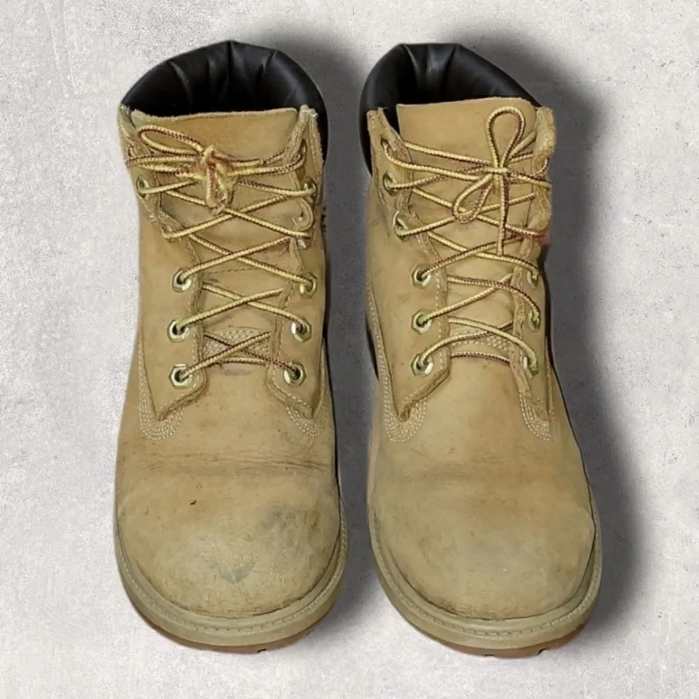 TIMBERLAND 6-INCH NUBUCK LEATHER WATERPROOF BOOTS, SIZE 7